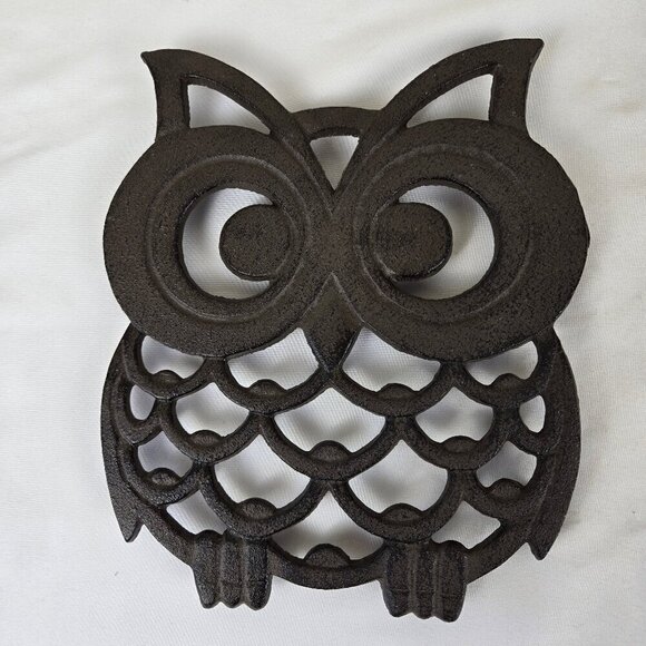 Pair of Cast Iron Owl Trivets Vintage Metal Hot Pots Dishes Kitchen Dining Decor - Picture 3 of 7